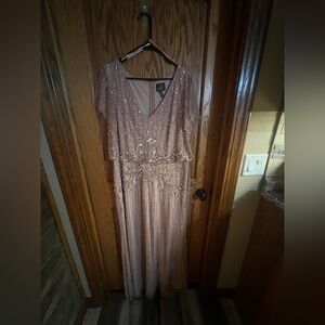 Adrianna Papell Blush Sequin Maxi Dress